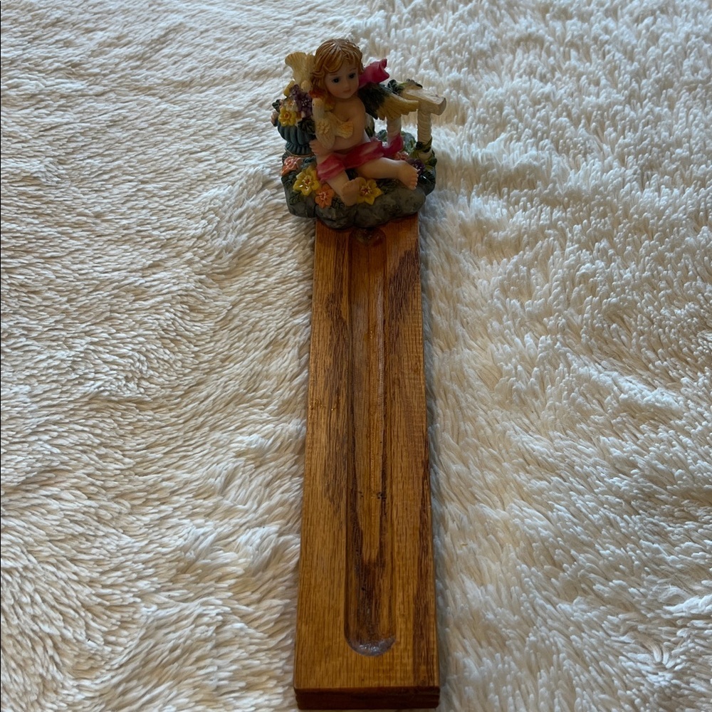 Cherub Incense Burner wood vintage